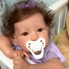 12'' Little Sylvie With Brown Hair And Eyes Reborn Baby Doll Girl, Handmade Huggable Baby Doll Toy