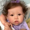 12'' Little Sylvie With Brown Hair And Eyes Reborn Baby Doll Girl, Handmade Huggable Baby Doll Toy