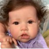 12'' Little Sylvie With Brown Hair And Eyes Reborn Baby Doll Girl, Handmade Huggable Baby Doll Toy