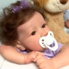 12'' Little Sylvie With Brown Hair And Eyes Reborn Baby Doll Girl, Handmade Huggable Baby Doll Toy