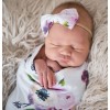 Adorable baby Swaddle Blanket And Headband Set
