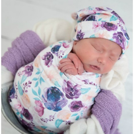Adorable baby Swaddle Blanket And Headband Set