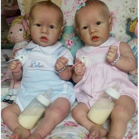 22" Twins Salome and Sandy Reborn Baby Doll Girl, Gift