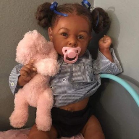 [NEW] 22'' African American Kelly Reborn Baby Doll Girl  with Coos and "Heartbeat"
