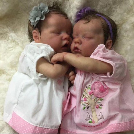 17'' Real Lifelike Twins  Olga and Cortney Reborn Baby Doll Girl Toy