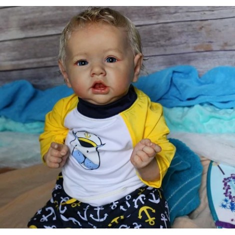 22"Little Ruby Reborn Saskia Baby Doll Boy, Realistic＆Lifelike Newborn Baby Dolls