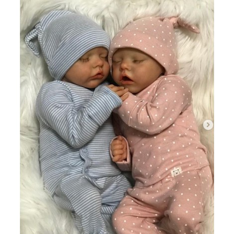 17" Sweet Sleeping Dreams Reborn Twins Sister Maren and Emmarie Truly Baby Toy Girl, Birthday Gift