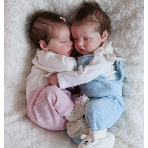 17 '' Real Lifelike Twins Sister Debbie and Deborah Reborn Baby Doll Girl