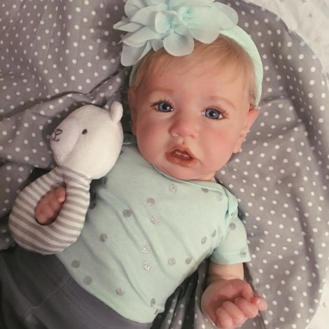 [Christmas Sale]22'' Sweet Emma Handmade Reborn Baby Doll Girl with Coos and "Heartbeat"