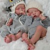 12'' Realistic Look Real Reborn Twins Baby Girl Dolls Calista and Adonie, Birthday Gift